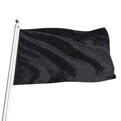 Purple Zodiac Stars Pattern Print Flag