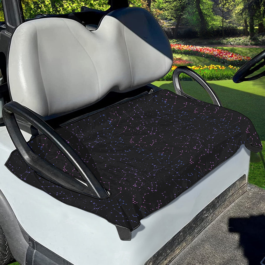 Purple Zodiac Stars Pattern Print Golf Cart Seat Cover