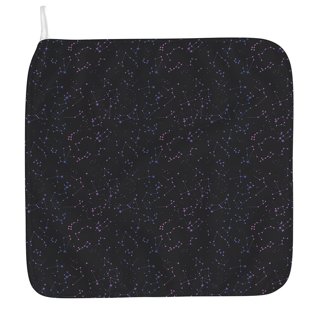 Purple Zodiac Stars Pattern Print Hand Towel