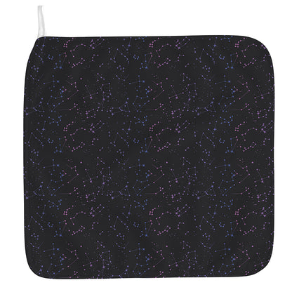 Purple Zodiac Stars Pattern Print Hand Towel