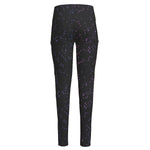 Purple Zodiac Stars Pattern Print High-Waisted Pocket Leggings