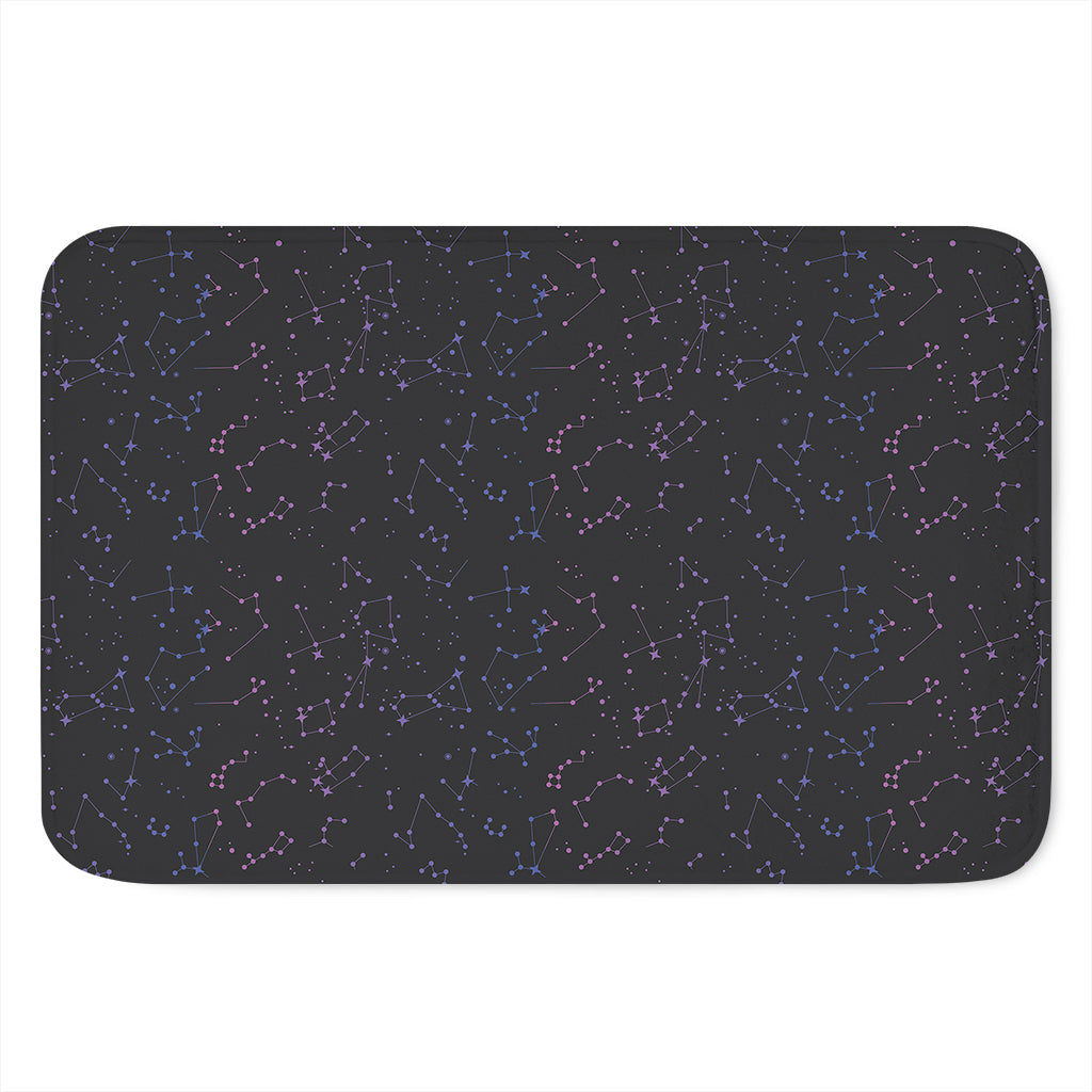 Purple Zodiac Stars Pattern Print Indoor Door Mat