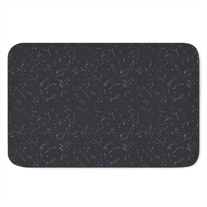 Purple Zodiac Stars Pattern Print Indoor Door Mat