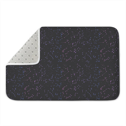 Purple Zodiac Stars Pattern Print Indoor Door Mat