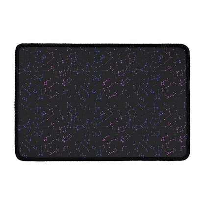 Purple Zodiac Stars Pattern Print Kitchen Mat
