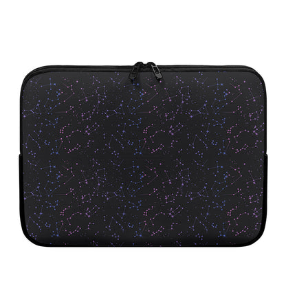 Purple Zodiac Stars Pattern Print Laptop Sleeve