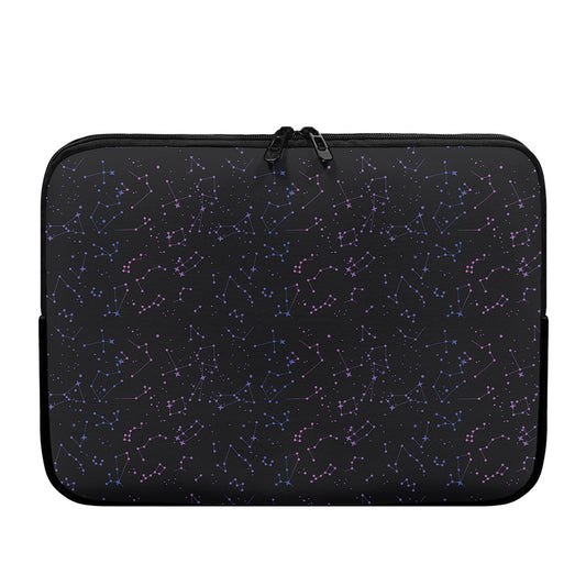 Purple Zodiac Stars Pattern Print Laptop Sleeve