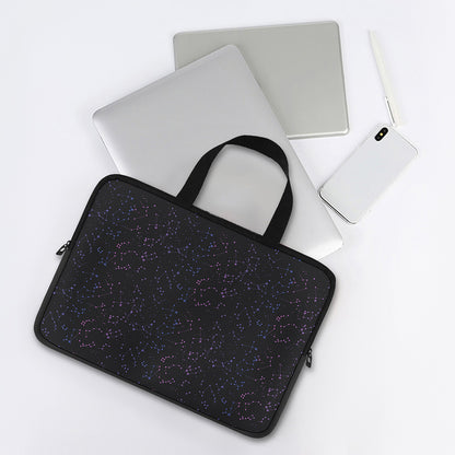 Purple Zodiac Stars Pattern Print Laptop Sleeve With Handle