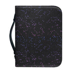 Purple Zodiac Stars Pattern Print Leather Bible Cover