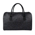Purple Zodiac Stars Pattern Print Leather Duffel Bag