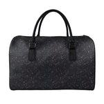 Purple Zodiac Stars Pattern Print Leather Duffle Bag