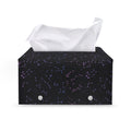 Purple Zodiac Stars Pattern Print Leather Tissue Box Cover