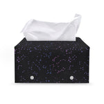 Purple Zodiac Stars Pattern Print Leather Tissue Box Cover