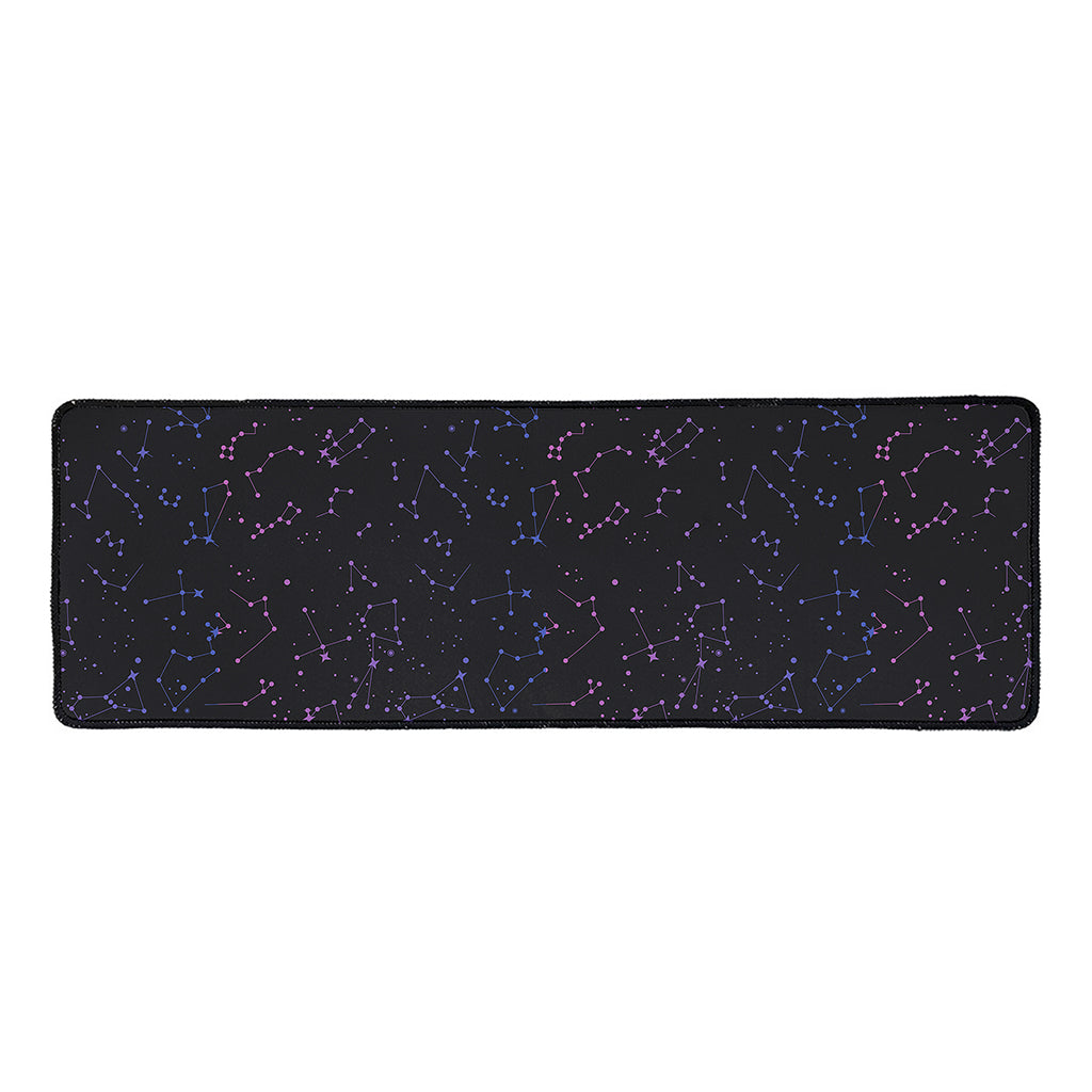 Purple Zodiac Stars Pattern Print Long Kitchen Mat