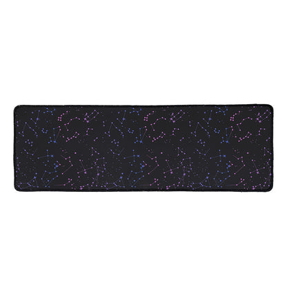 Purple Zodiac Stars Pattern Print Long Kitchen Mat
