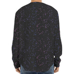 Purple Zodiac Stars Pattern Print Long Sleeve Baseball Jersey