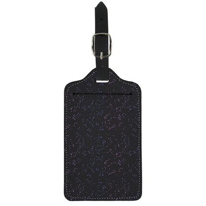 Purple Zodiac Stars Pattern Print Luggage Tag