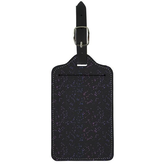 Purple Zodiac Stars Pattern Print Luggage Tag