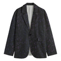 Purple Zodiac Stars Pattern Print Men's Blazer