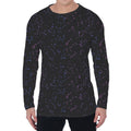 Purple Zodiac Stars Pattern Print Men's Long Sleeve T-Shirt
