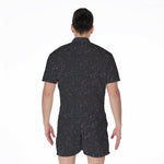 Purple Zodiac Stars Pattern Print Men's Rompers