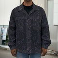 Purple Zodiac Stars Pattern Print Men's Shirt Jacket