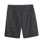 Purple Zodiac Stars Pattern Print Men's Sports Shorts