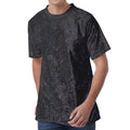 Purple Zodiac Stars Pattern Print Men's Velvet T-Shirt
