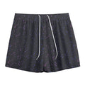 Purple Zodiac Stars Pattern Print Mesh Shorts