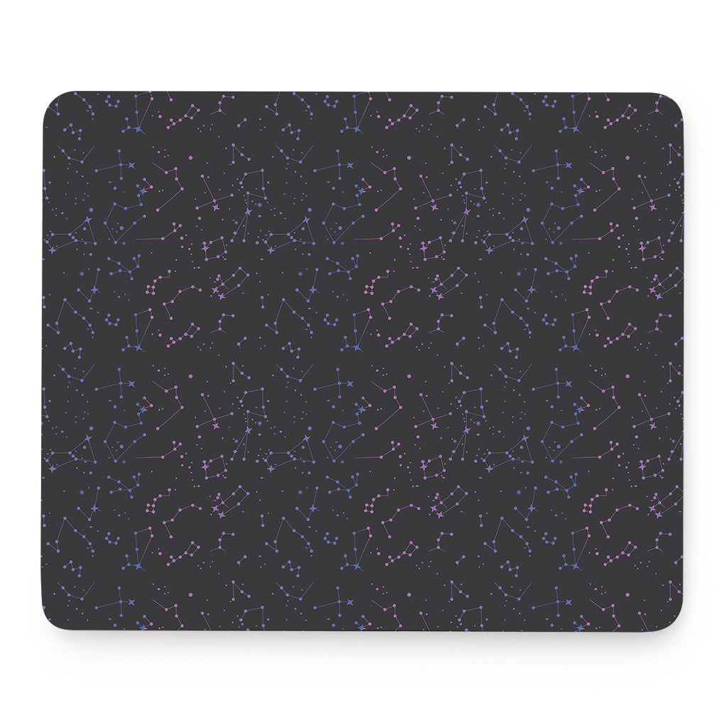 Purple Zodiac Stars Pattern Print Mouse Pad