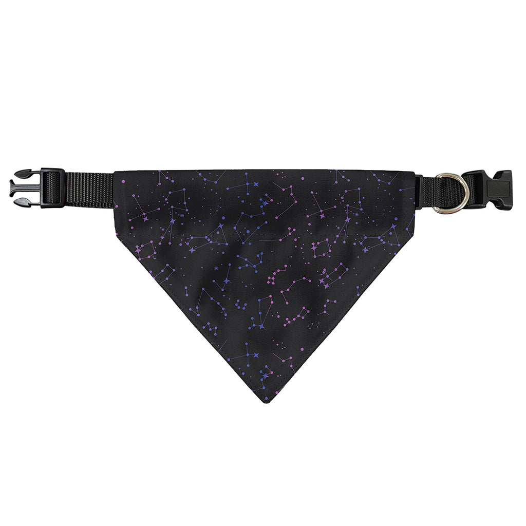 Purple Zodiac Stars Pattern Print Over The Collar Dog Bandana
