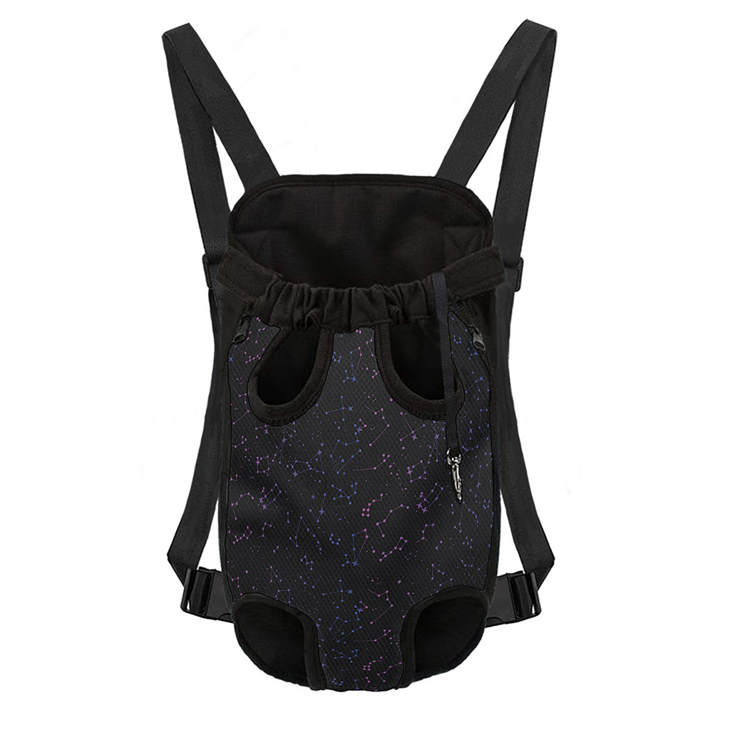 Purple Zodiac Stars Pattern Print Pet Carrier Backpack