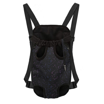 Purple Zodiac Stars Pattern Print Pet Carrier Backpack