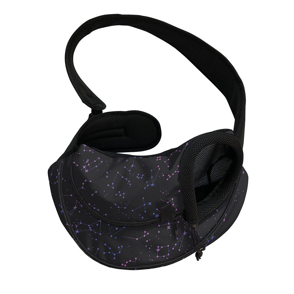 Purple Zodiac Stars Pattern Print Pet Sling Carrier
