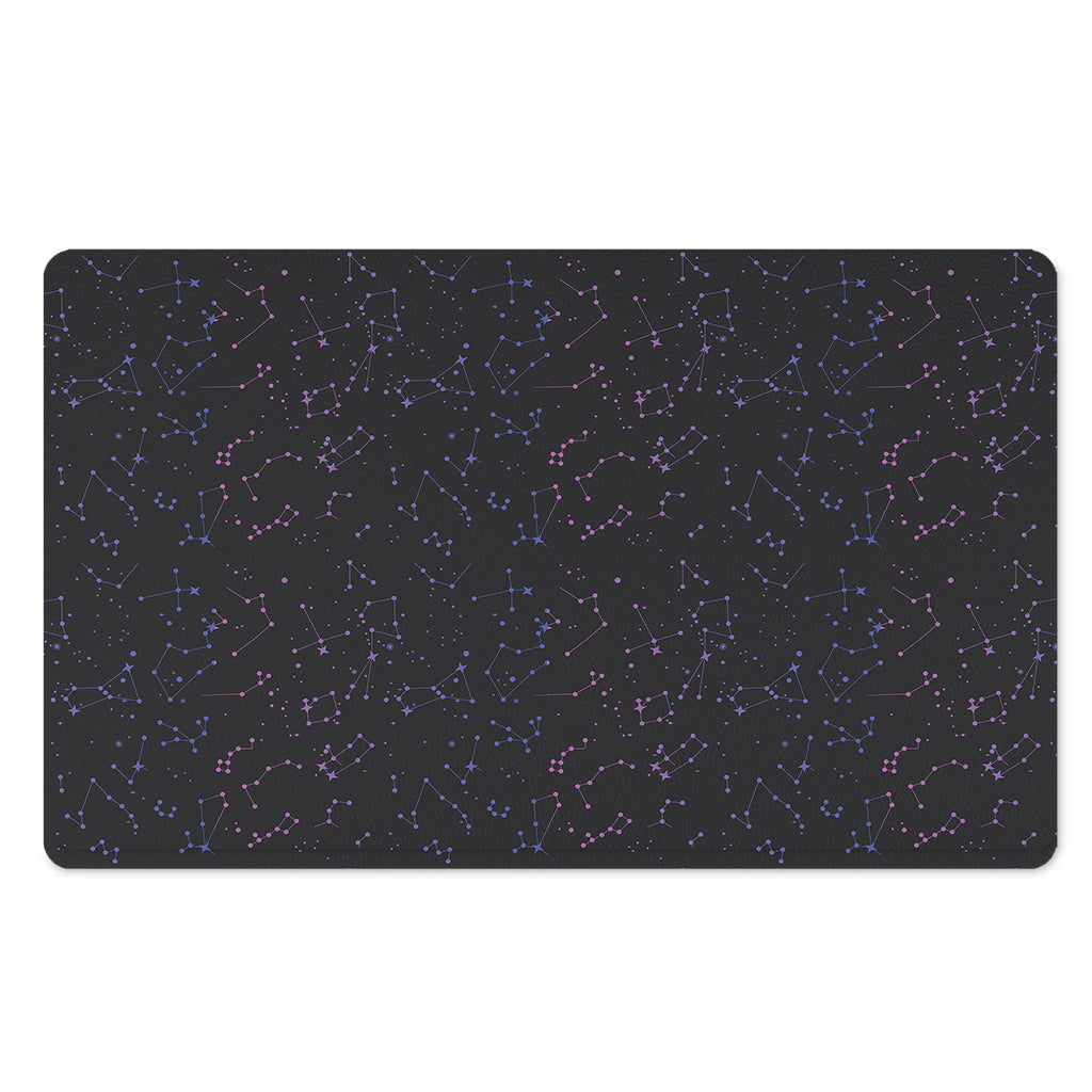 Purple Zodiac Stars Pattern Print Polyester Doormat