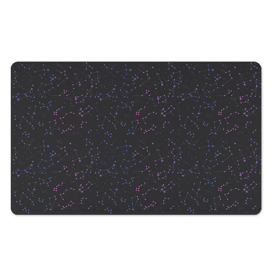Purple Zodiac Stars Pattern Print Polyester Doormat