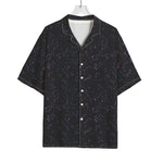 Purple Zodiac Stars Pattern Print Rayon Hawaiian Shirt