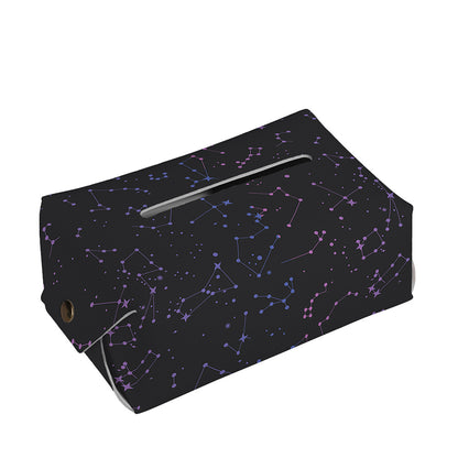 Purple Zodiac Stars Pattern Print Rectangle Tissue Box Cover