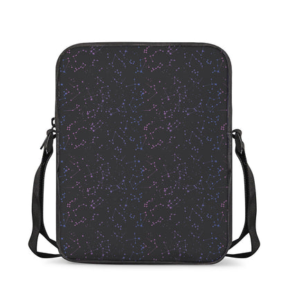 Purple Zodiac Stars Pattern Print Rectangular Crossbody Bag