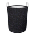 Purple Zodiac Stars Pattern Print Round Laundry Basket