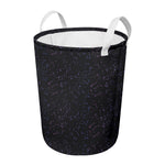 Purple Zodiac Stars Pattern Print Round Laundry Basket
