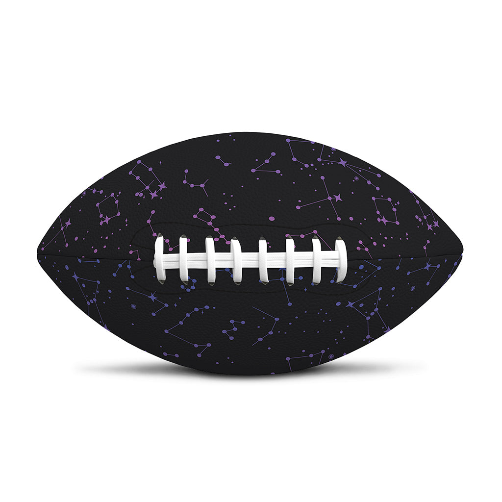 Purple Zodiac Stars Pattern Print Rugby Ball
