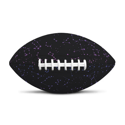 Purple Zodiac Stars Pattern Print Rugby Ball