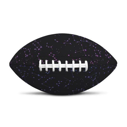 Purple Zodiac Stars Pattern Print Rugby Ball