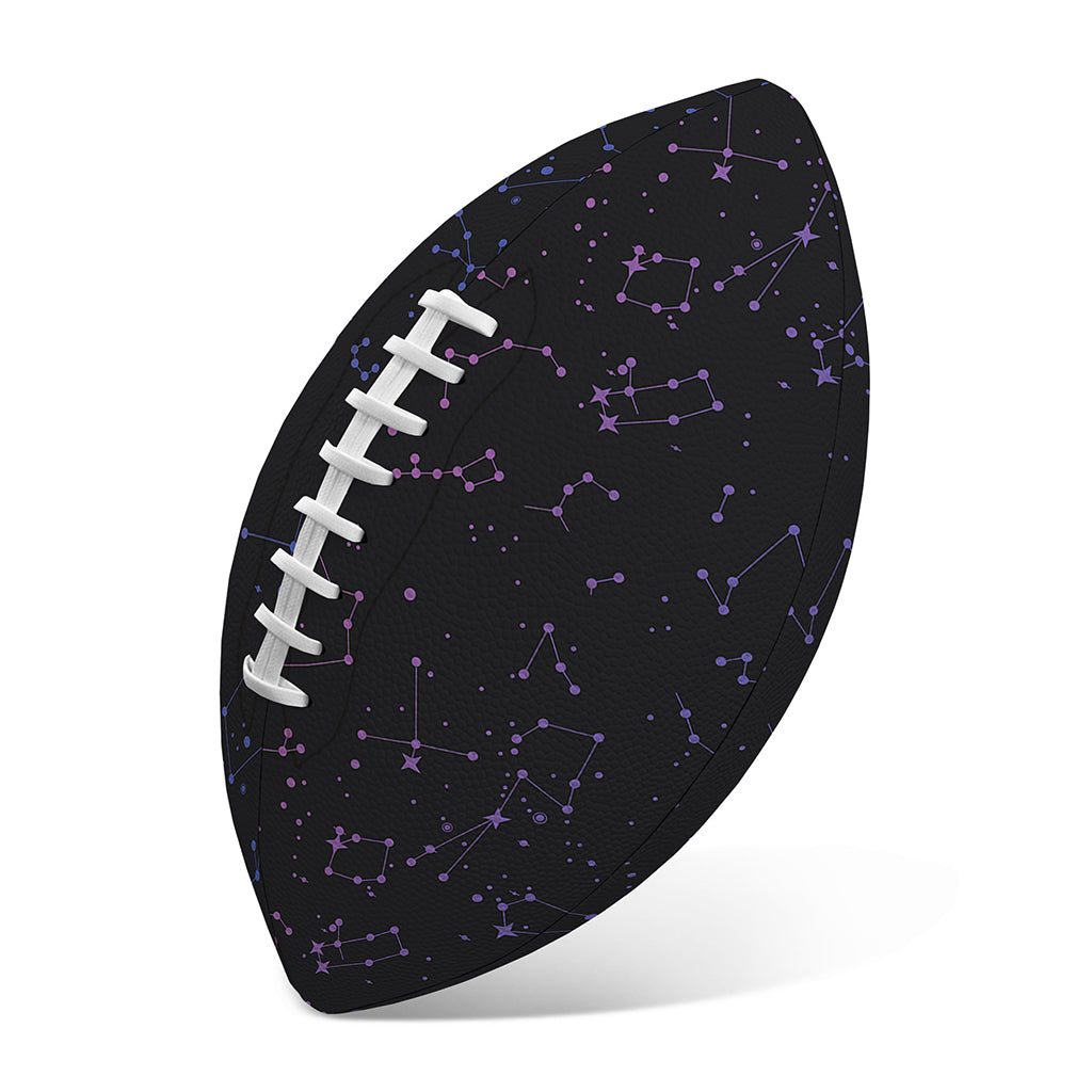 Purple Zodiac Stars Pattern Print Rugby Ball