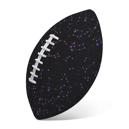 Purple Zodiac Stars Pattern Print Rugby Ball