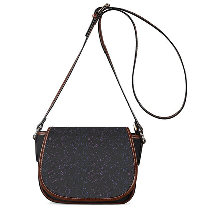 Purple Zodiac Stars Pattern Print Saddle Bag