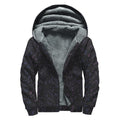 Purple Zodiac Stars Pattern Print Sherpa Lined Zip Up Hoodie