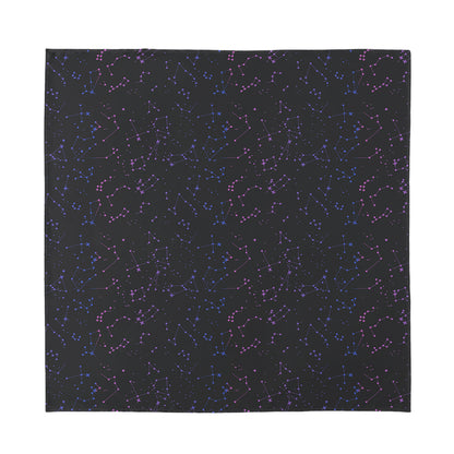 Purple Zodiac Stars Pattern Print Silk Bandana