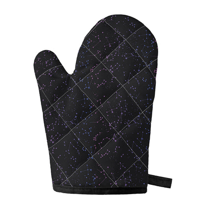 Purple Zodiac Stars Pattern Print Single Oven Mitt